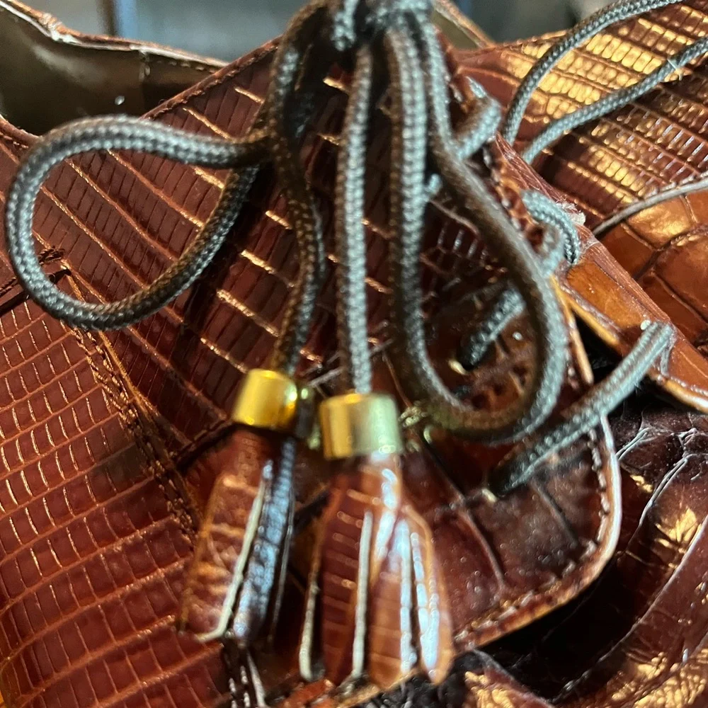 Stacy Adams Men’s Size 10 Genuine Snakeskin Leather Dress Shoes Tassel Lace-Up